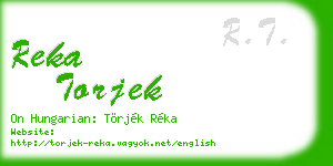 reka torjek business card