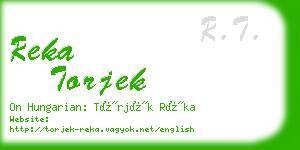 reka torjek business card